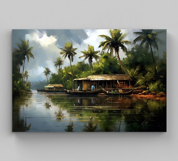 Kerala South Indian Art Print, Home Decor Piece