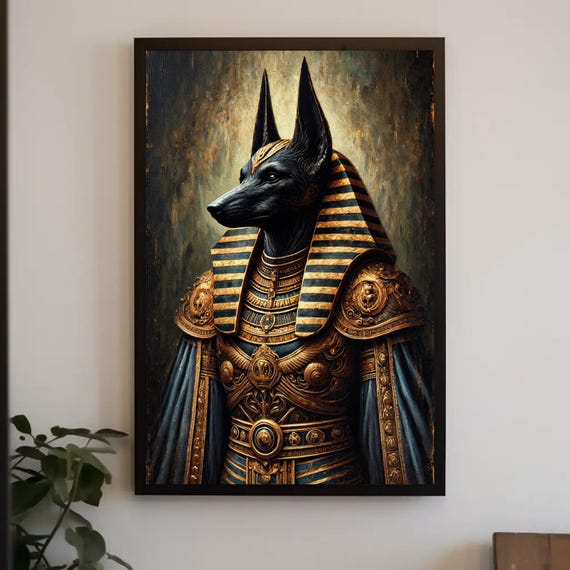 Gothic Anubis Art Print, Ancient Egyptian Myth