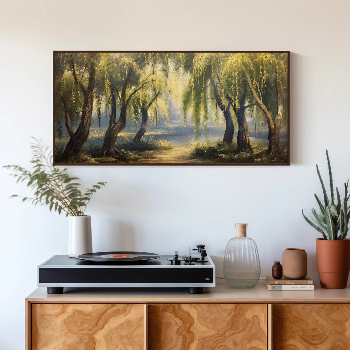 Willow Vintage Oil Painting Print, Nature Wall Art - Image 2