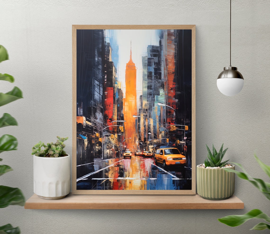New York Wall Art New York And Poster Print New York Art New York City Poster Print New York Oil Painting Wall Decor - Image 5