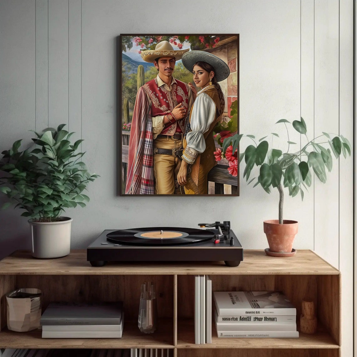 Mexican Charro Couple Traditional Sombrero Attire Romance Poster - Image 2