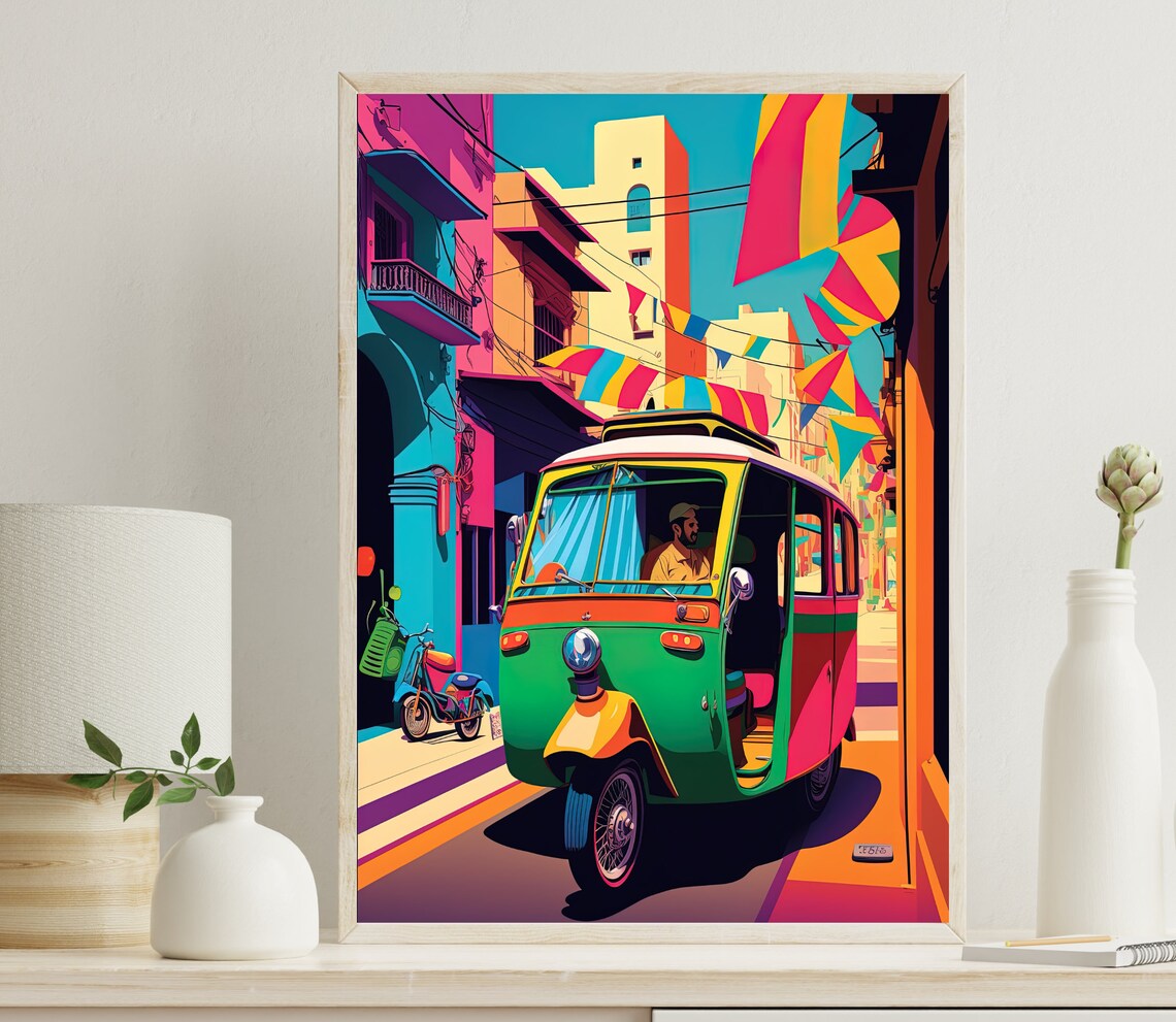 Pakistan Auto Rickshaw, Lahore Street Art Print