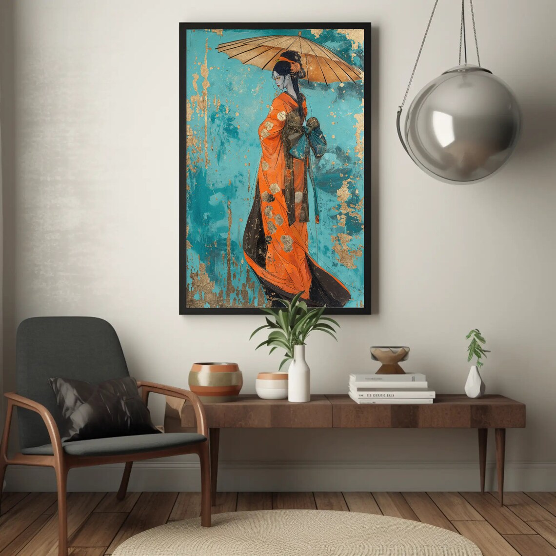 Geisha Ukiyo-E Japanese Portrait, Cultural Art Print - Image 4
