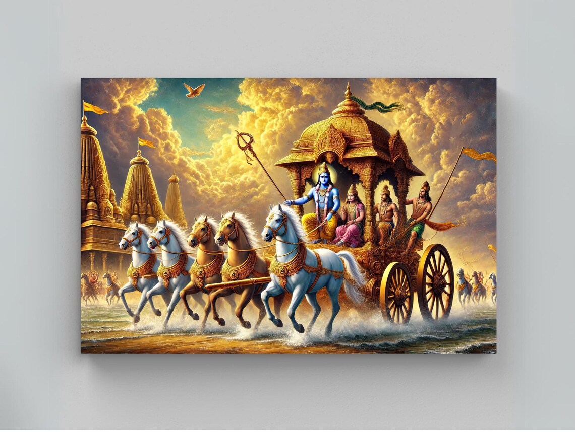 Mahabharata Indian Mythology Art Print, Cultural Decor