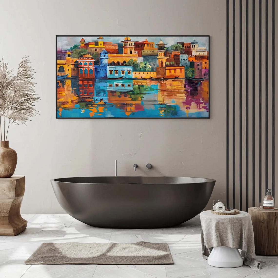 Jaipur Waterfront Palaces Reflected In Golden Sunset Light Poster - Image 2