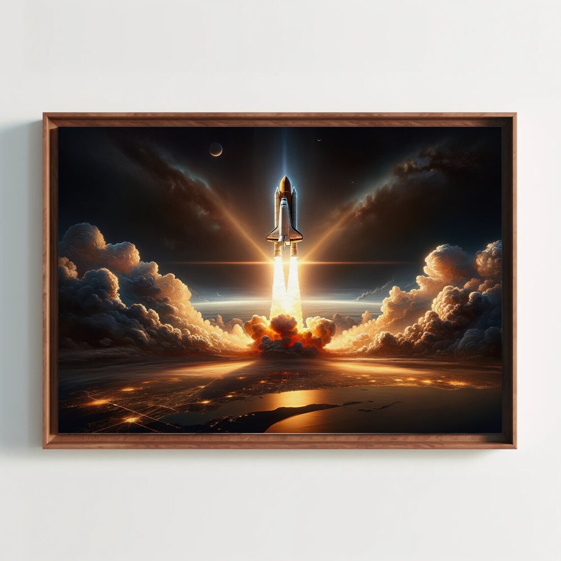 Rocket Liftoff Into The Space, Space Launch Poster