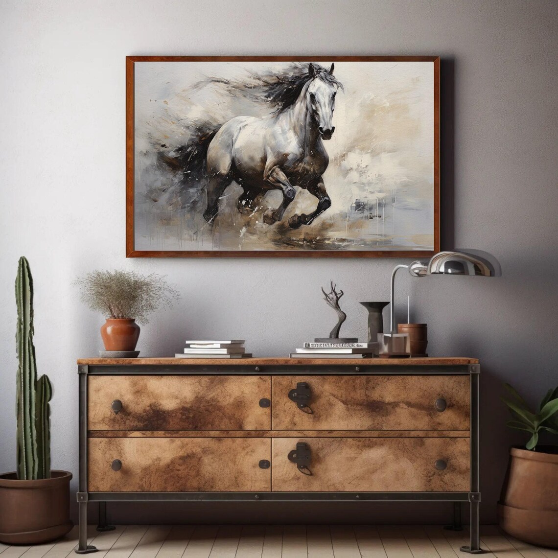 Horse Abstract Art Print, Living Room Wall Decor - Image 3