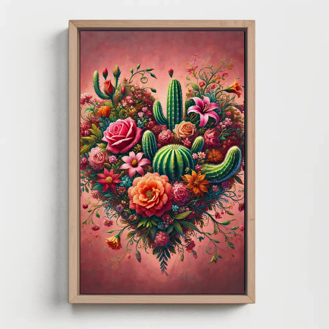 Mexican Corazon Blooming Heart Folk Art Print - Image 5