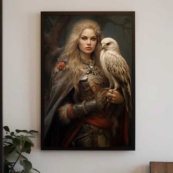 Freya Norse Goddess Portrait Art Nordic Goddess Of Love Beauty And Fertility Mythology Scandinavian Goddess Framed Decor