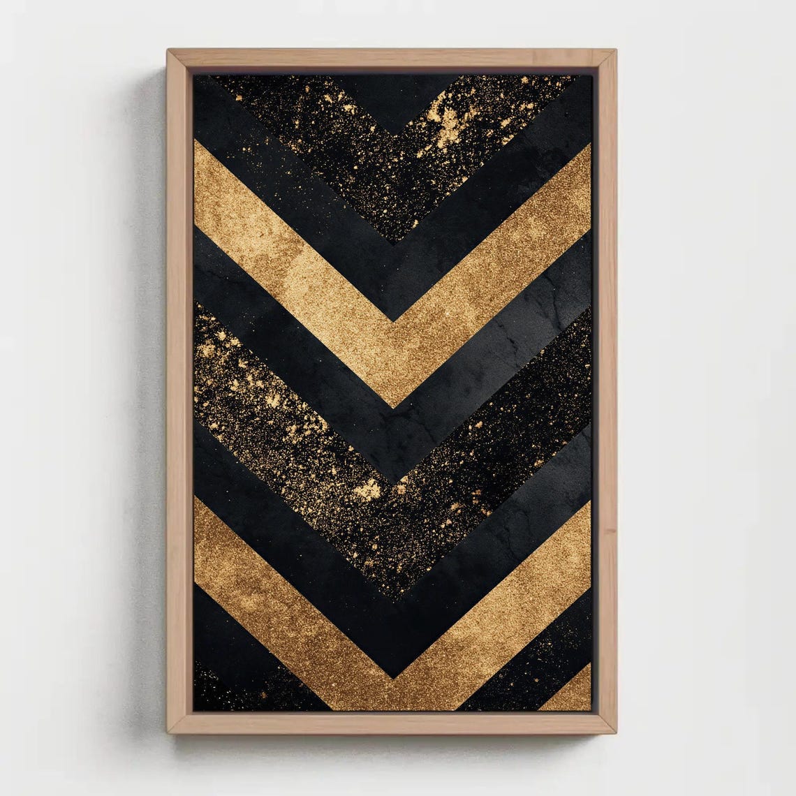 Black And Gold Chevron Geometric Abstract Luxury Wall Poster - Image 4