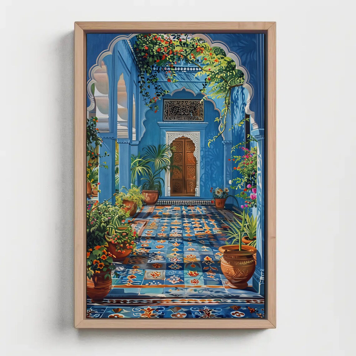 Blue Indian Palace Aangan, India Entryway Art Print - Image 5