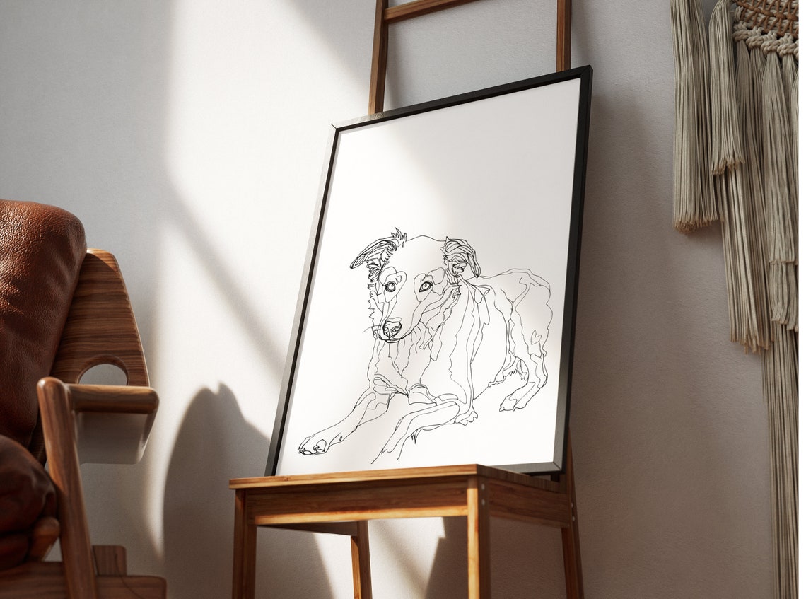 Border Collie Continuous Line Drawing Minimalist Dog Wall Poster - Image 2