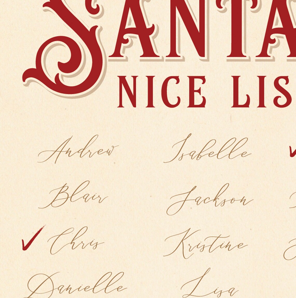 Custom Christmas Print: Santa's Nice List Art - Image 2