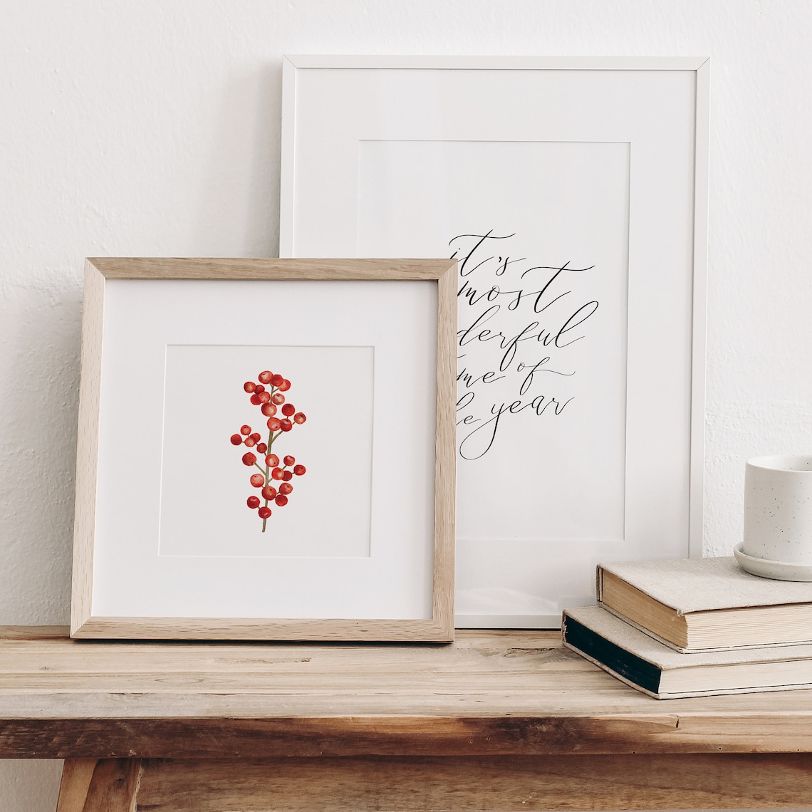 Red Holly Berry Christmas Art Print, Botanical Winter Decor - Image 4