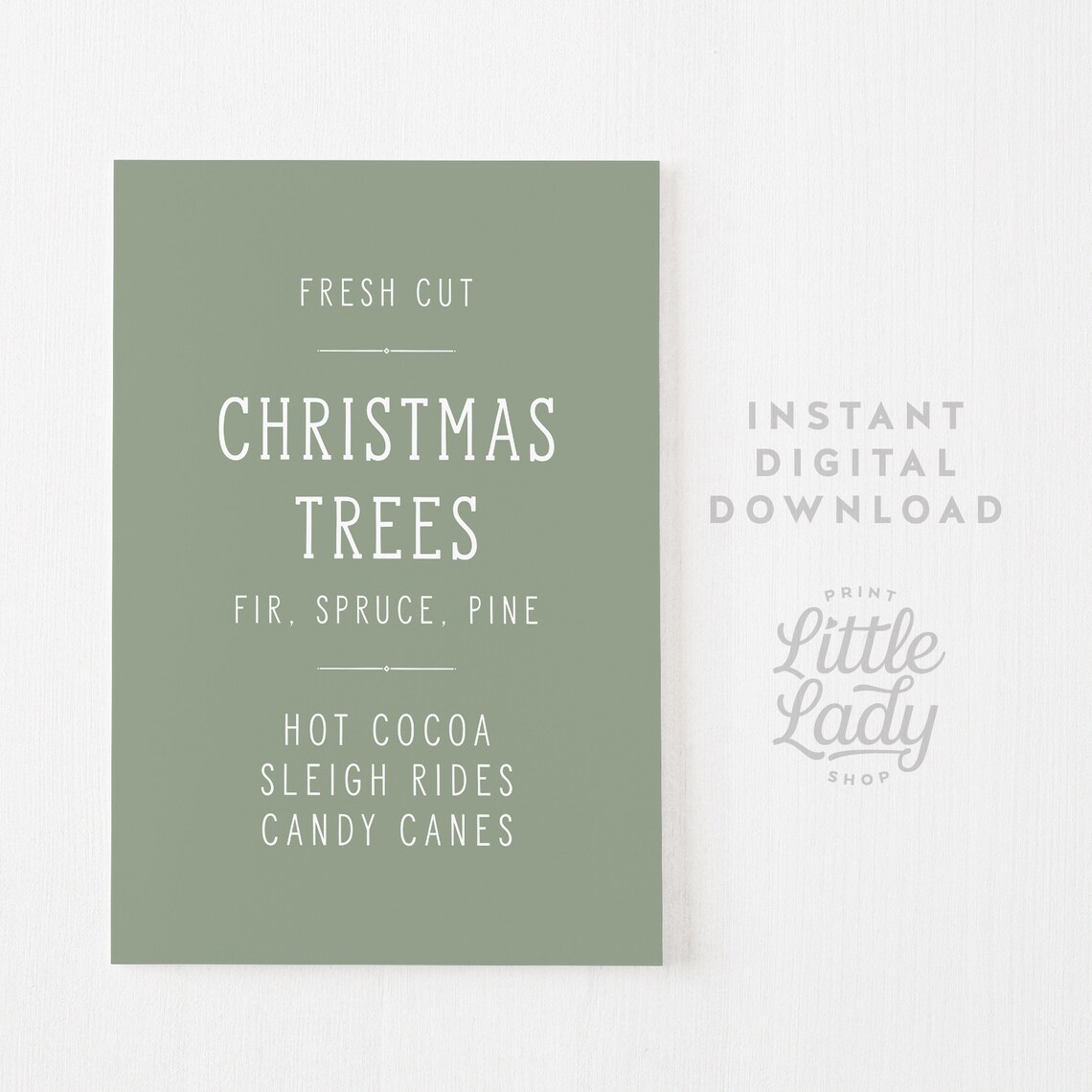 Fresh Cut Christmas Tree Vintage Style Art Print