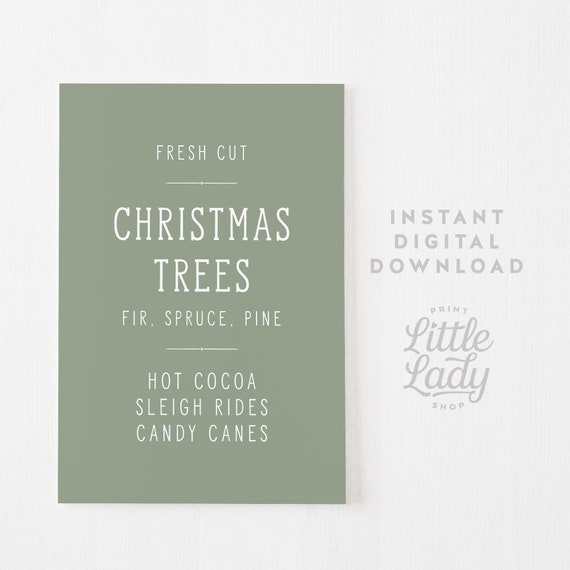Fresh Cut Christmas Tree Vintage Style Art Print