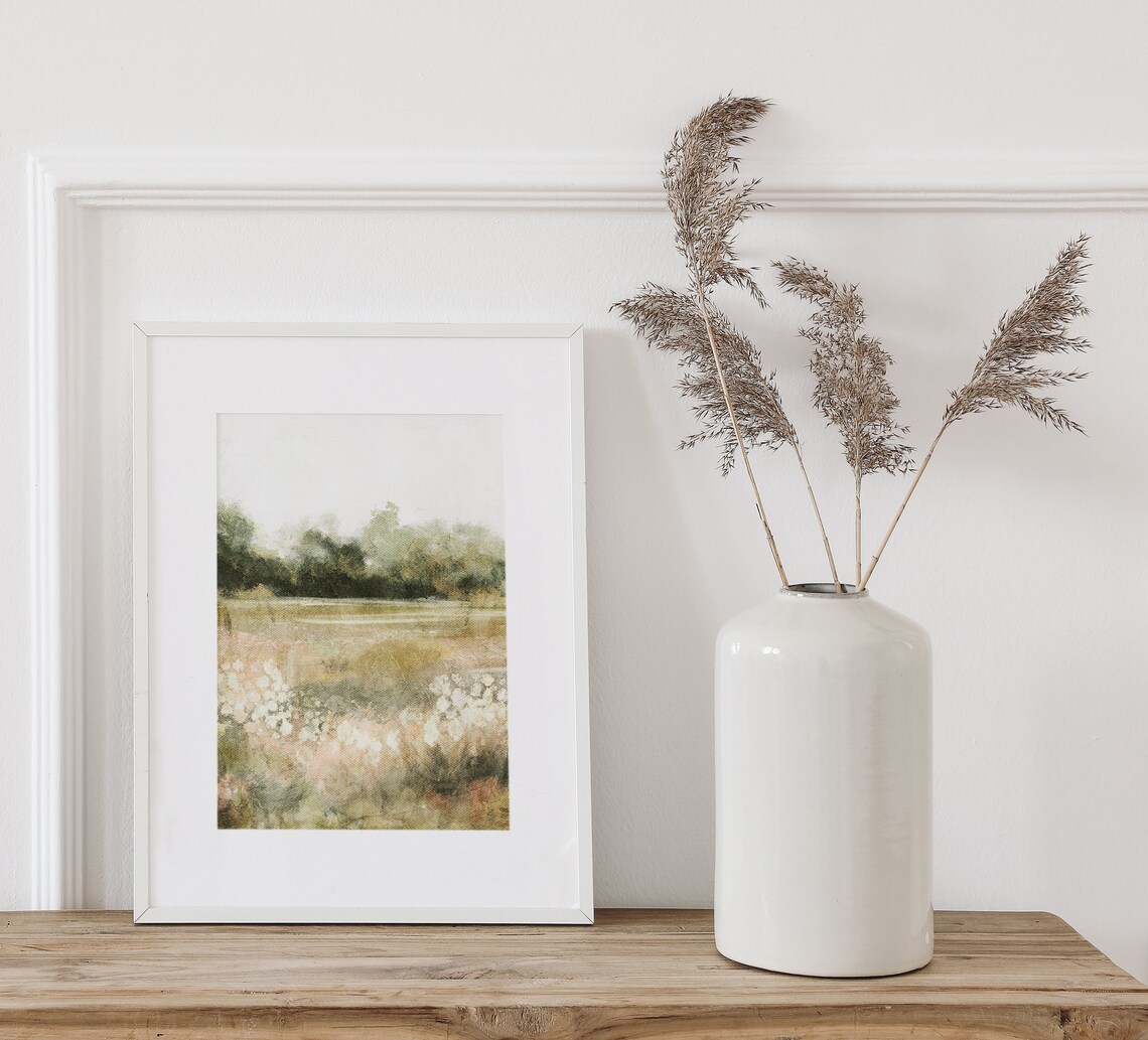 Spring Landscape Painting, Vintage Country Decor Art Print - Image 2