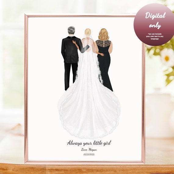 Bride With Parents Black Lace Dress Always Little Girl Poster
