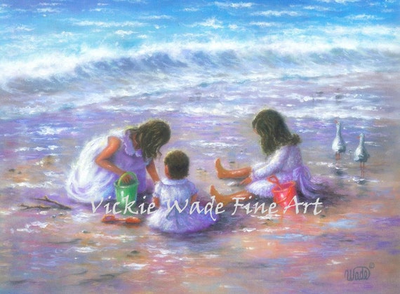 Three Beach Girls by Vickie Wade Coastal Art Print