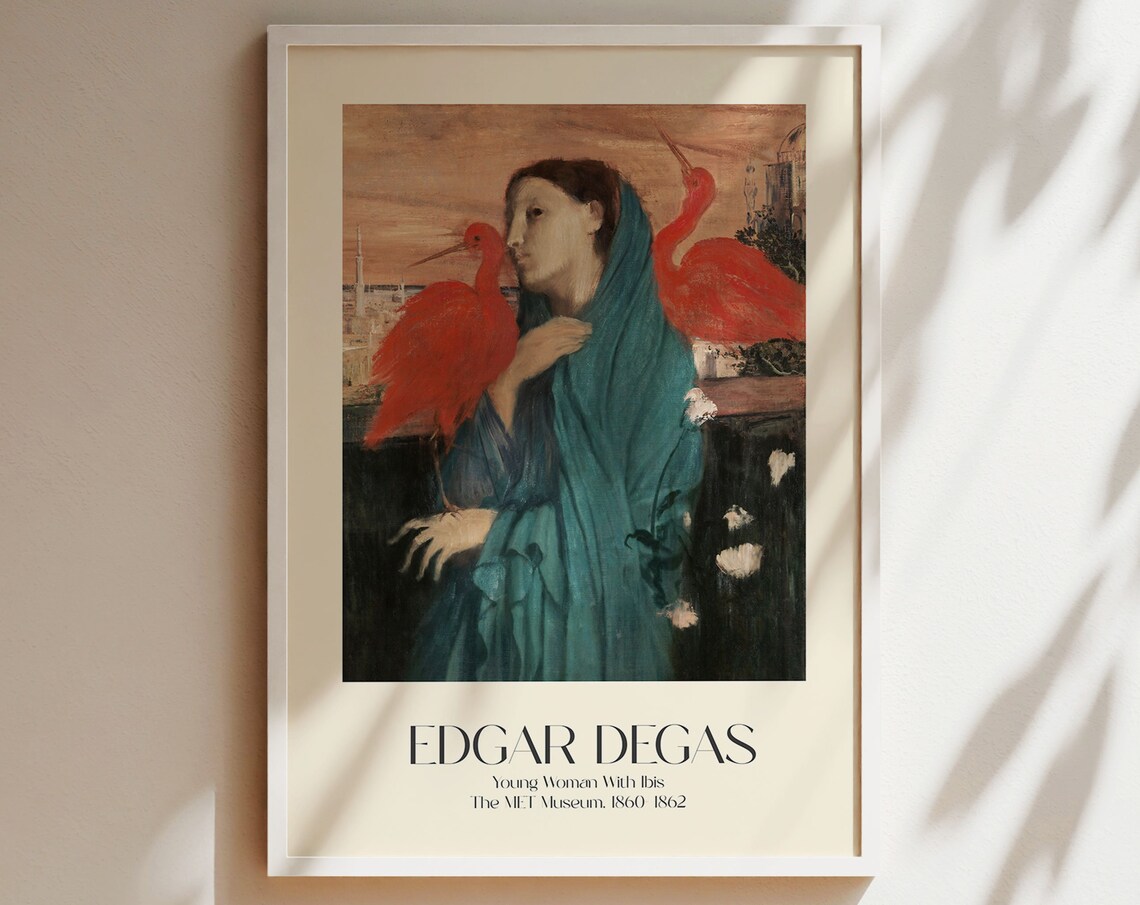 Edgar Degas Woman With Ibis, Minimalist Vintage Poster