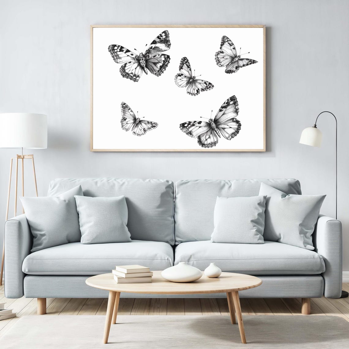 Five Monochrome Butterflies in a Vintage Natural History Sketch Poster - Image 7