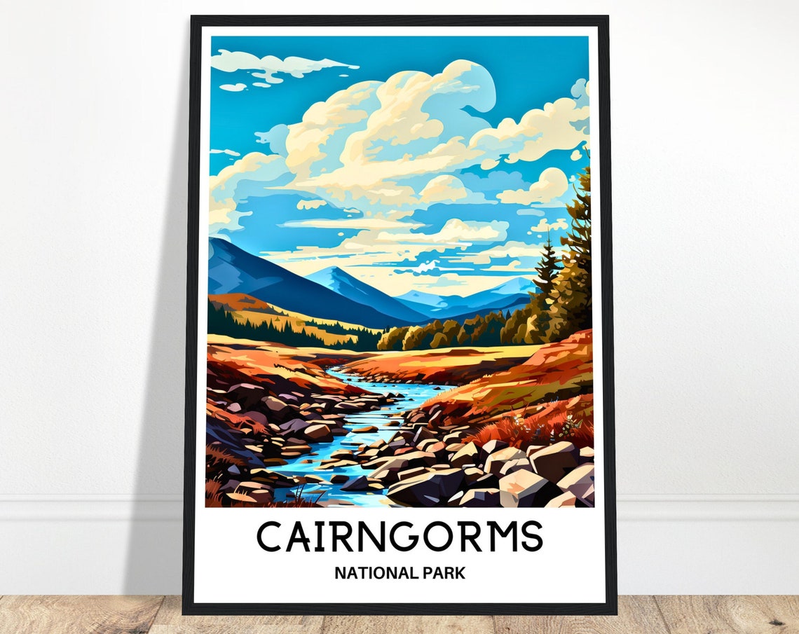 Cairngorms National Park Rocky Stream Mountain Valley Poster
