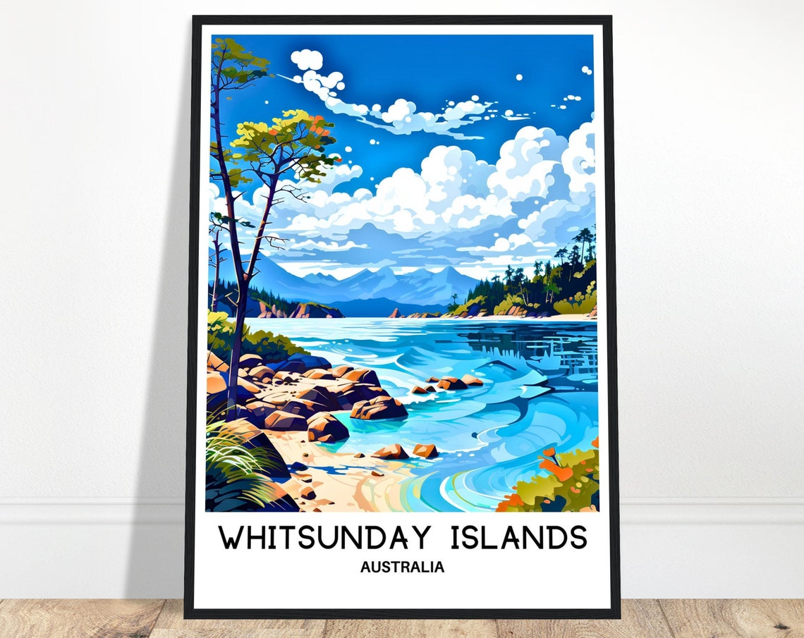 Whitsunday Islands Rocky Tropical Shoreline Australia Poster