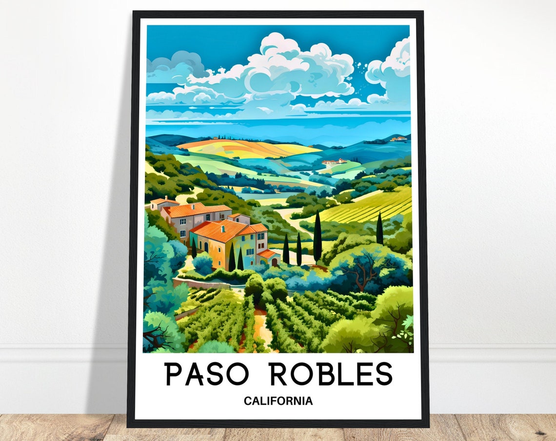 Paso Robles California Vineyards And Rolling Hills Travel Poster