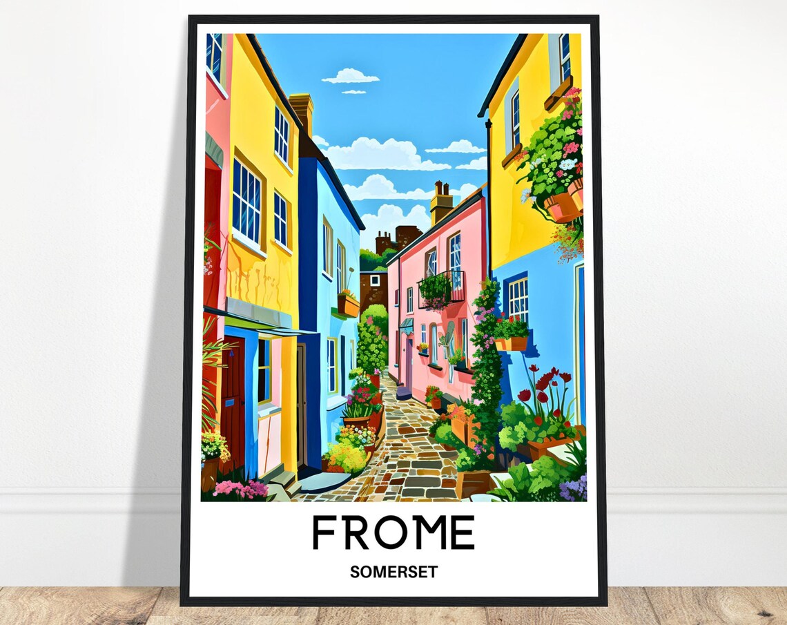 Frome Travel Poster, England Town Art Print