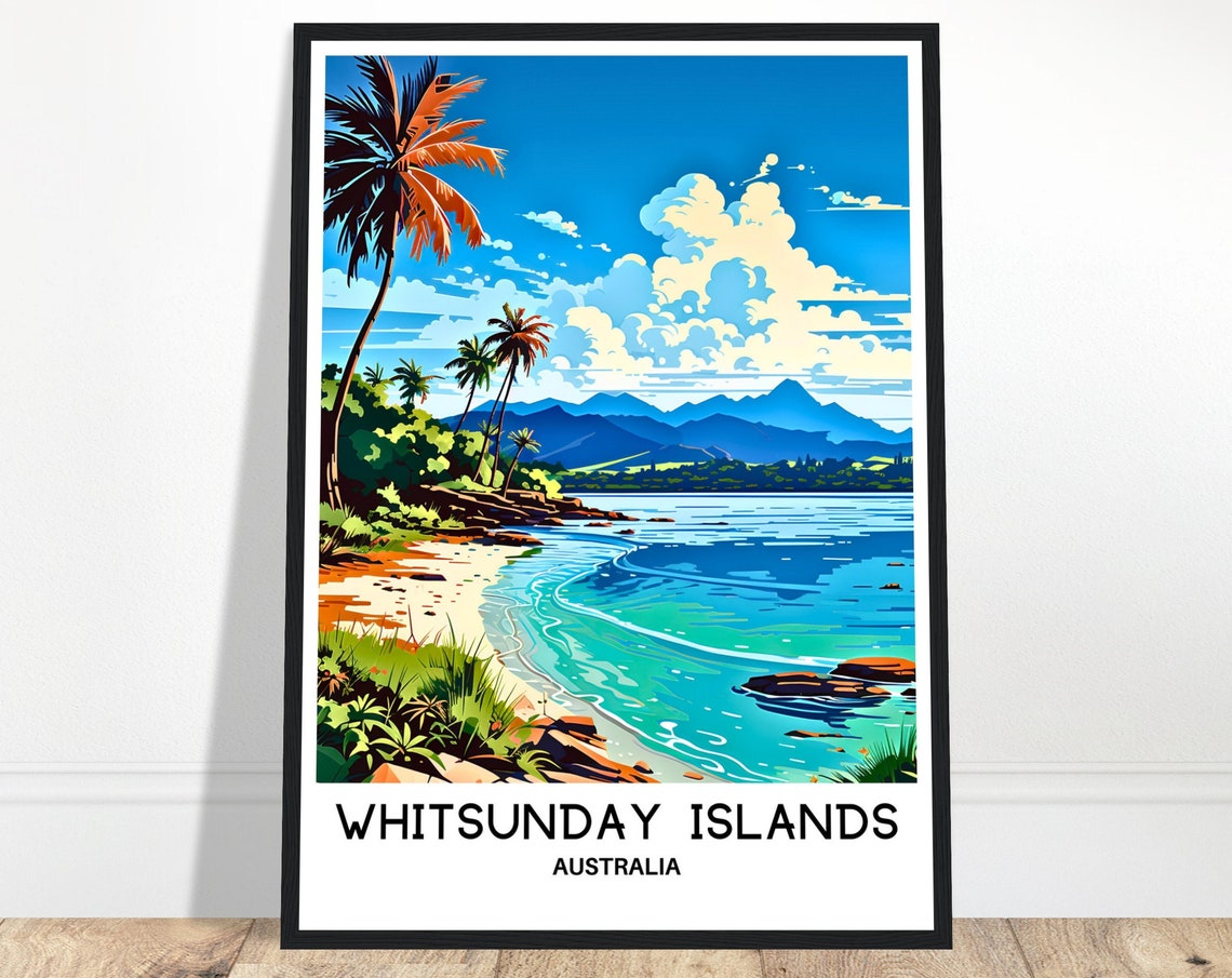 Whitsunday Islands Tropical Beach Palms Australia Scenic Poster