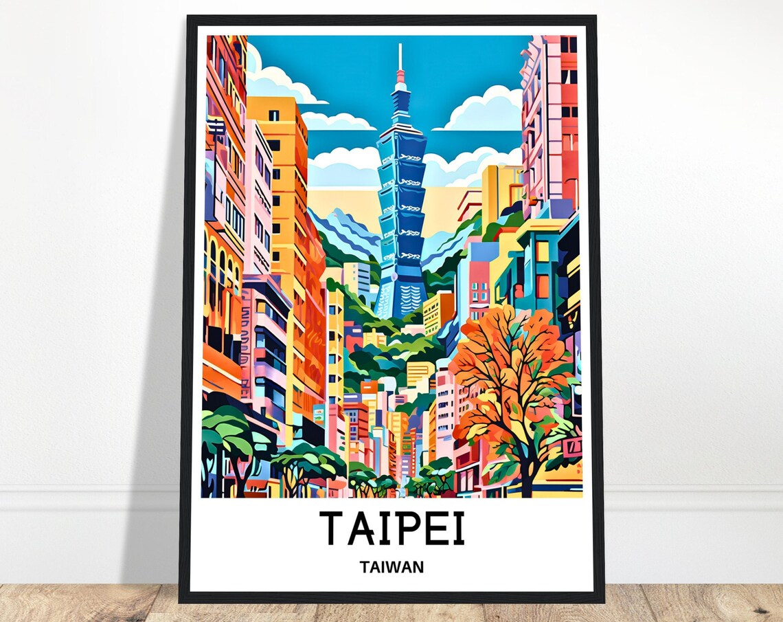 Taipei Taiwan Taipei 101 Tower Above the City Streets Poster