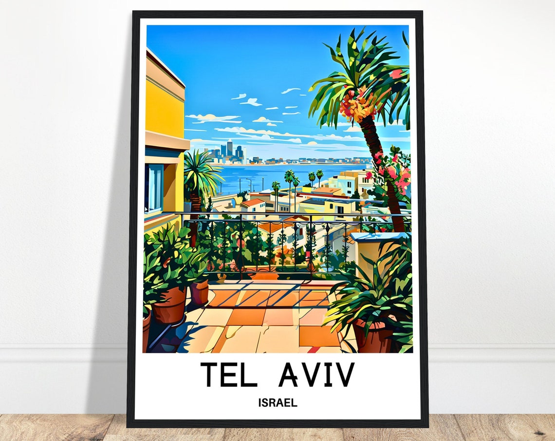 Tel Aviv Terrace Balcony Overlooking the Mediterranean Sea Poster