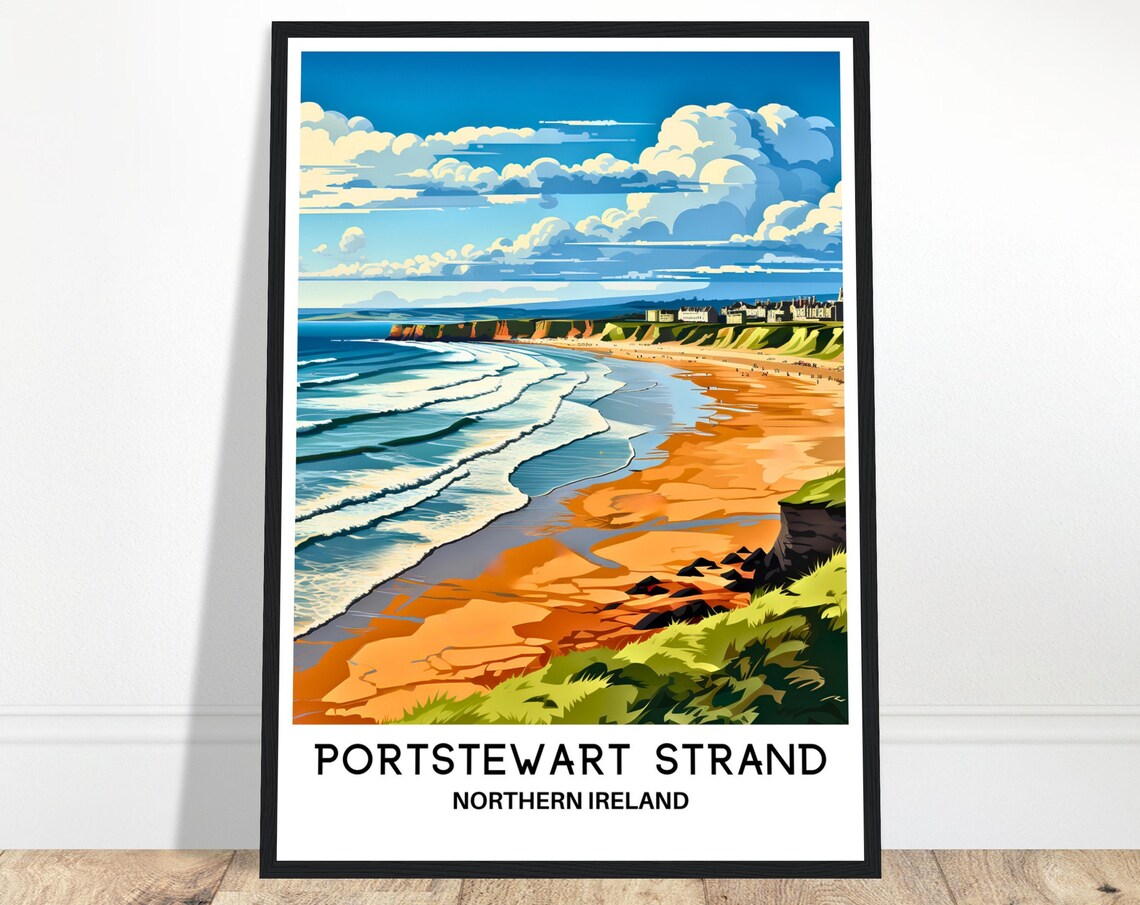 Portstewart Strand Northern Ireland Golden Beach Travel Poster