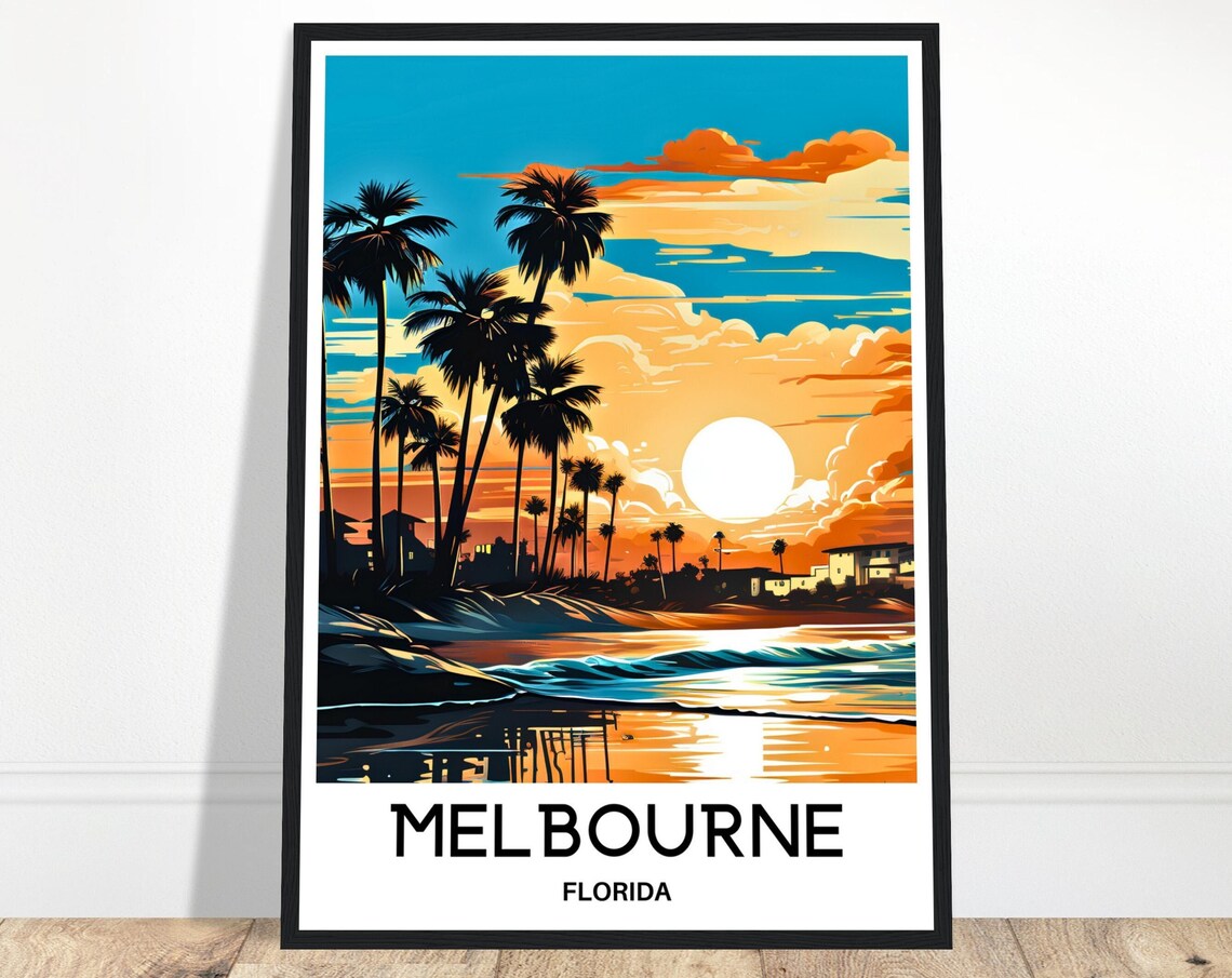 Melbourne Travel Print Poster, Florida Lover Gift