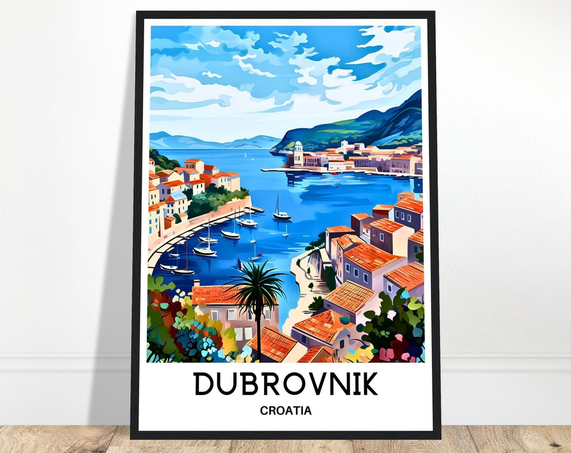 Dubrovnik Croatia Walled Old Town Harbor on the Adriatic Poster