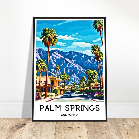 Palm Springs Travel Print Poster Art City Lover Gift Wall Hanging Illustration