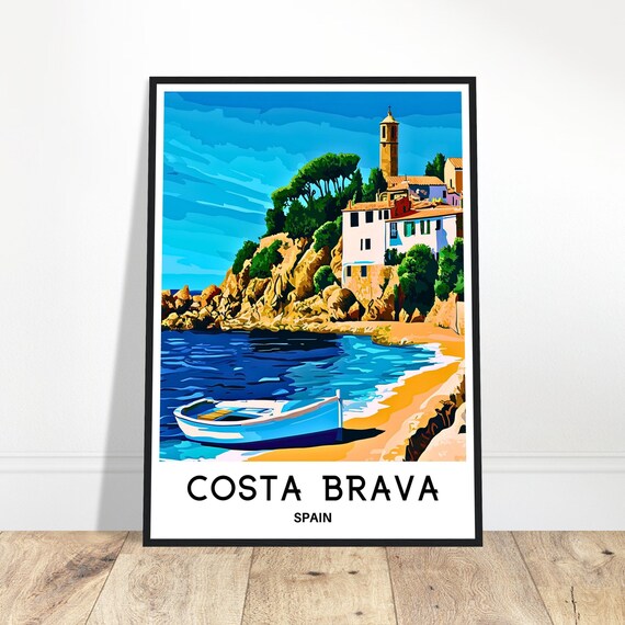 Costa Brava Travel Print Poster Spanish Art Spain Lover Gift Wall Hanging Illustration Home Office Desk Room Decor
