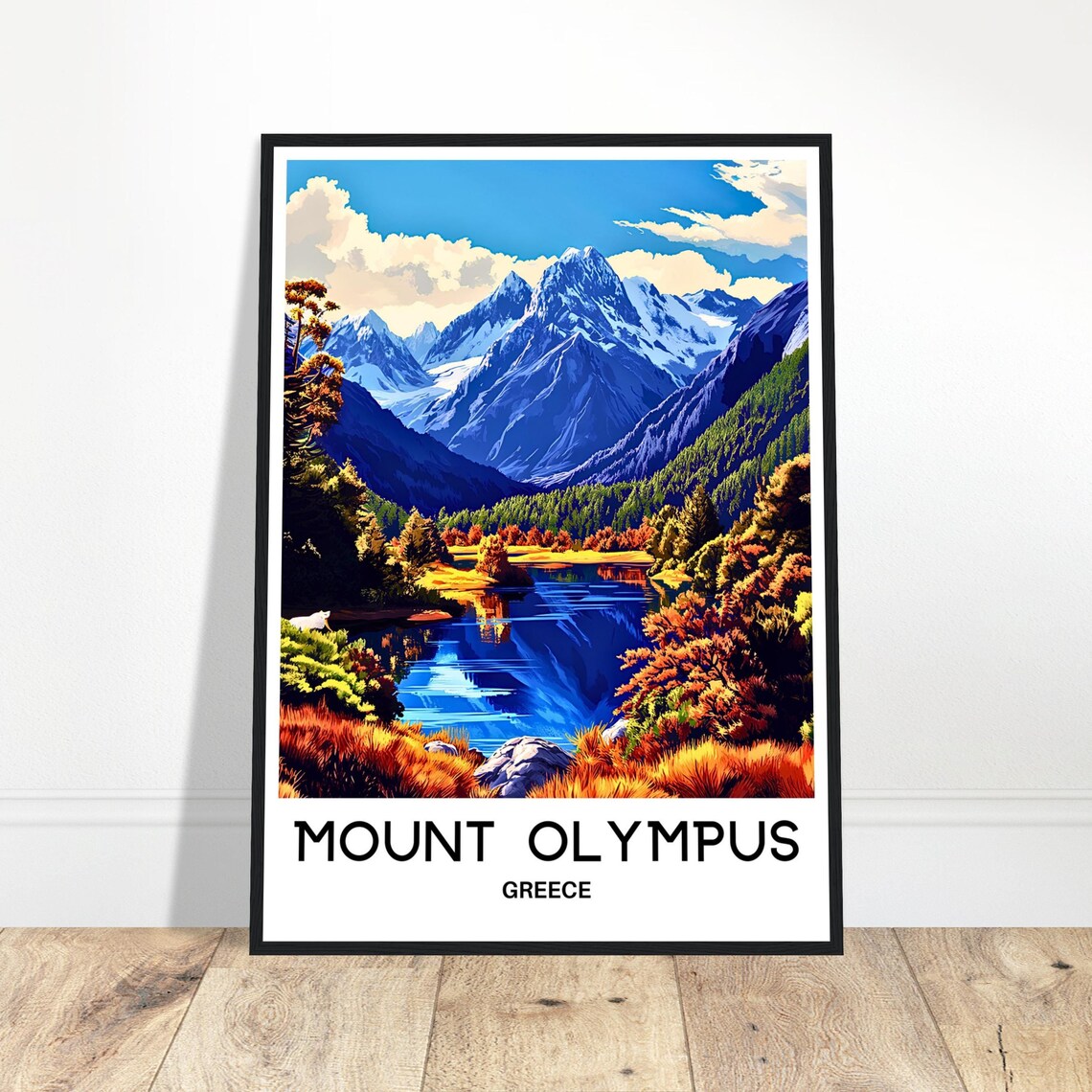 Mount Olympus Greece Snow Peaks Alpine Lake Scenic Landscape Poster