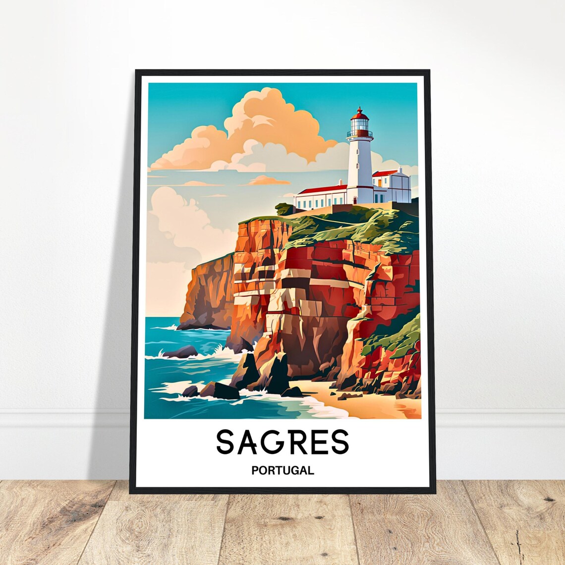 Sagres Travel Poster, Portuguese Algarve Art Print