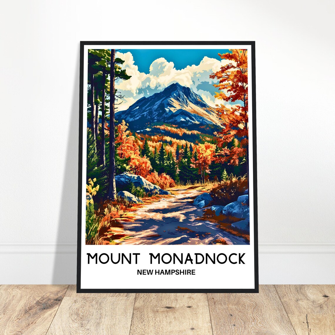 Mount Monadnock New Hampshire Autumn Foliage Forest Travel Poster