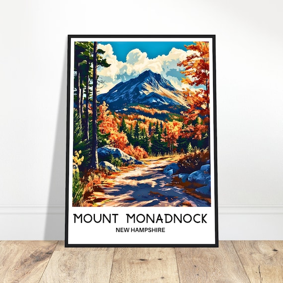 Mount Monadnock New Hampshire Autumn Foliage Forest Travel Poster