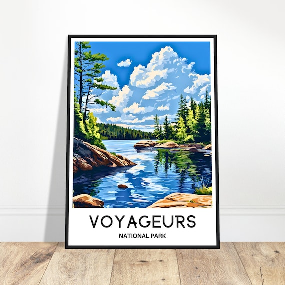 Voyageurs National Park Pine Lake Rocky Shoreline Travel Poster