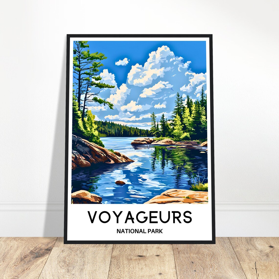 Voyageurs National Park Pine Lake Rocky Shoreline Travel Poster