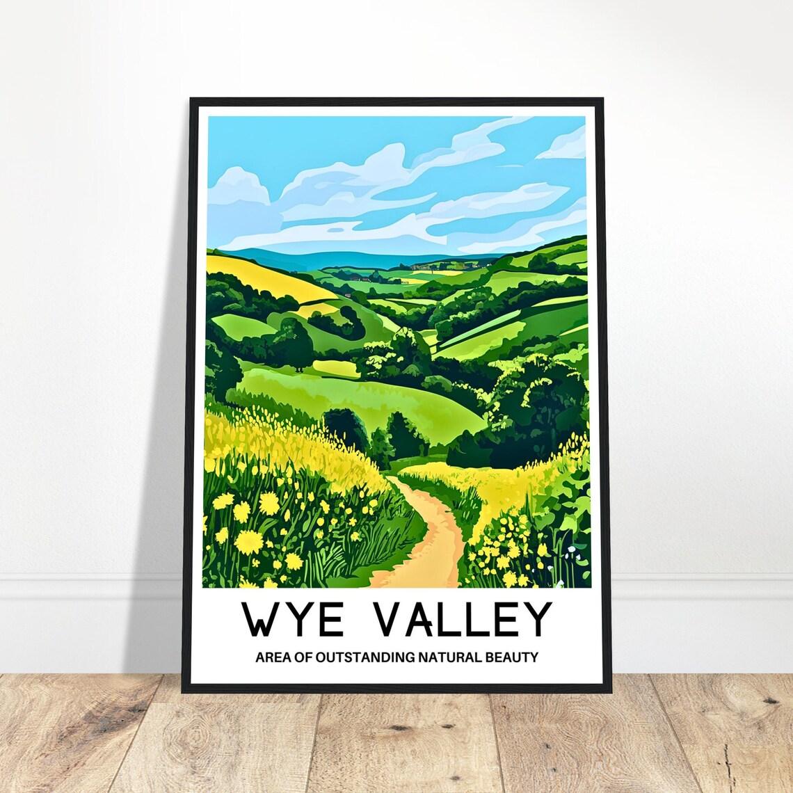 Wye Valley Rolling Green Hills Area Of Outstanding Beauty Poster