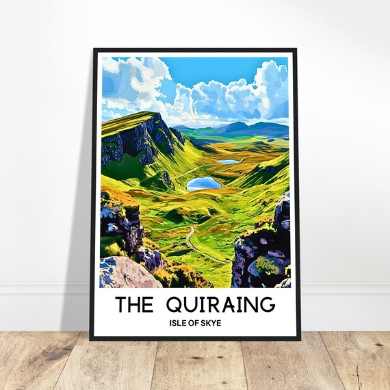Quiraing Travel Print Poster Scottish Art Scotland Lover Gift Wall Hanging The Illustration Home Office Room Desk Decor