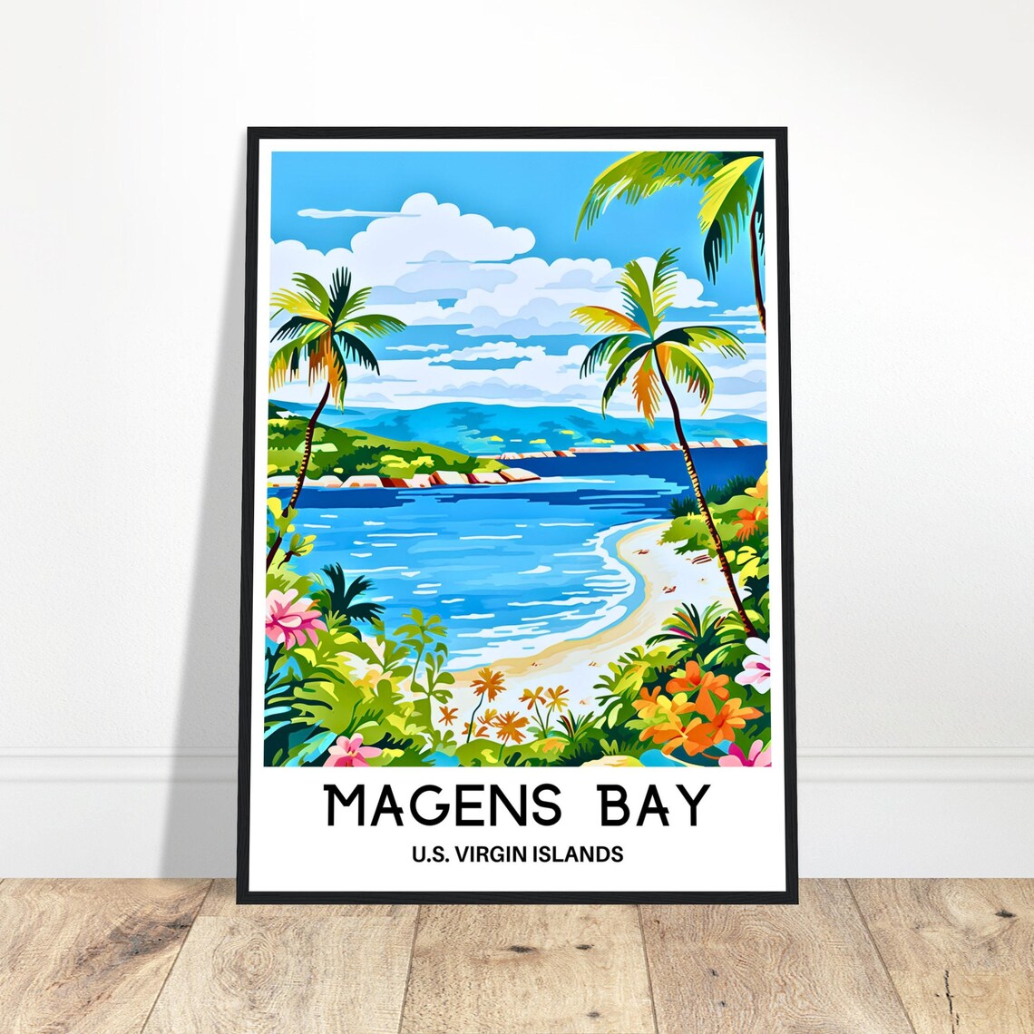 Magens Bay U.S. Virgin Islands Tropical Beach Cove Travel Poster