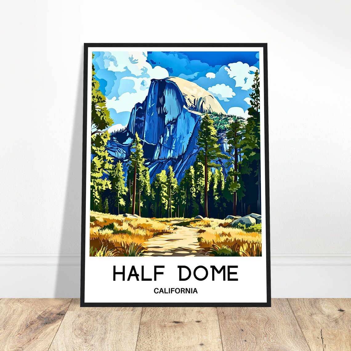 Half Dome Yosemite California Granite Peak National Park Travel Poster