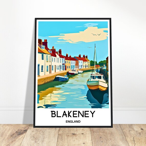 Blakeney Travel Print Norfolk Poster English Art England Lover Gift Wall Hanging Town Illustration Home Office Room Decor