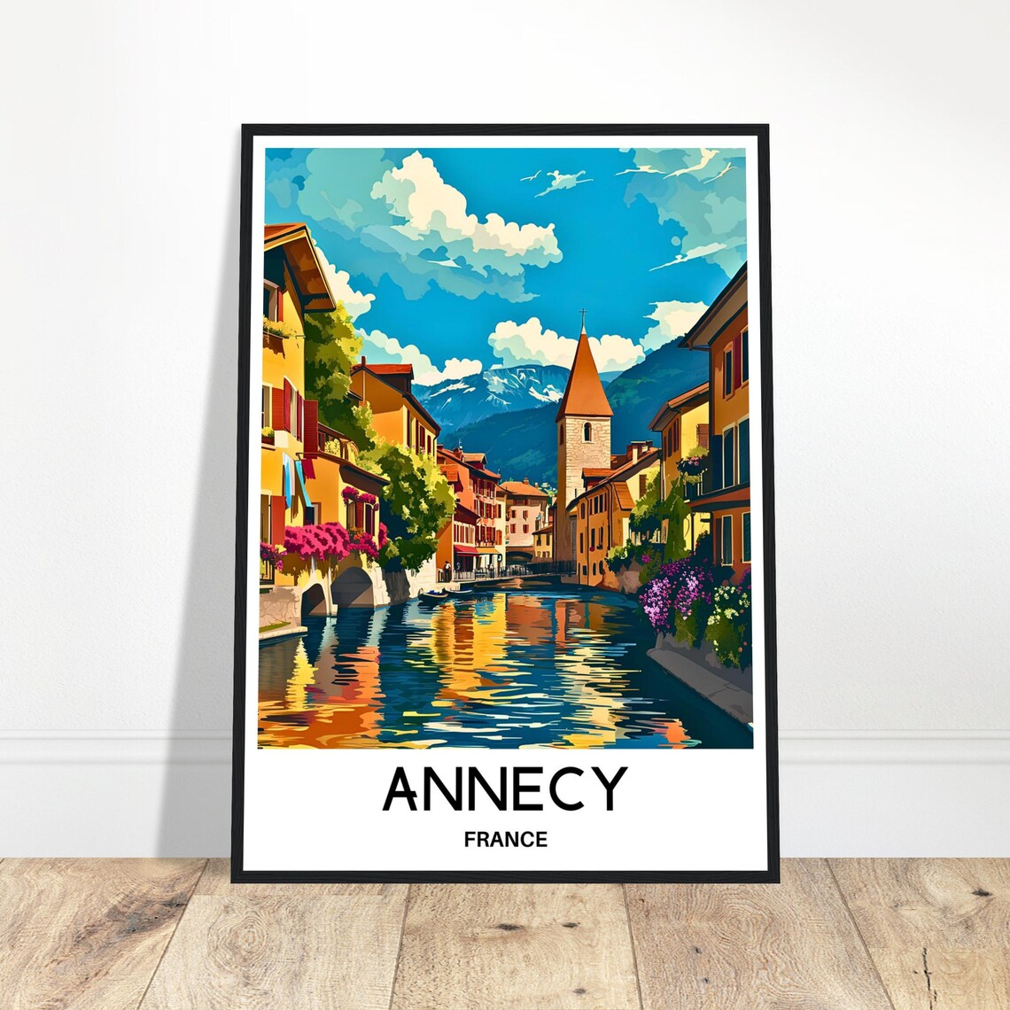 Annecy France Travel Canal Old Town Church Lake View Wall Art