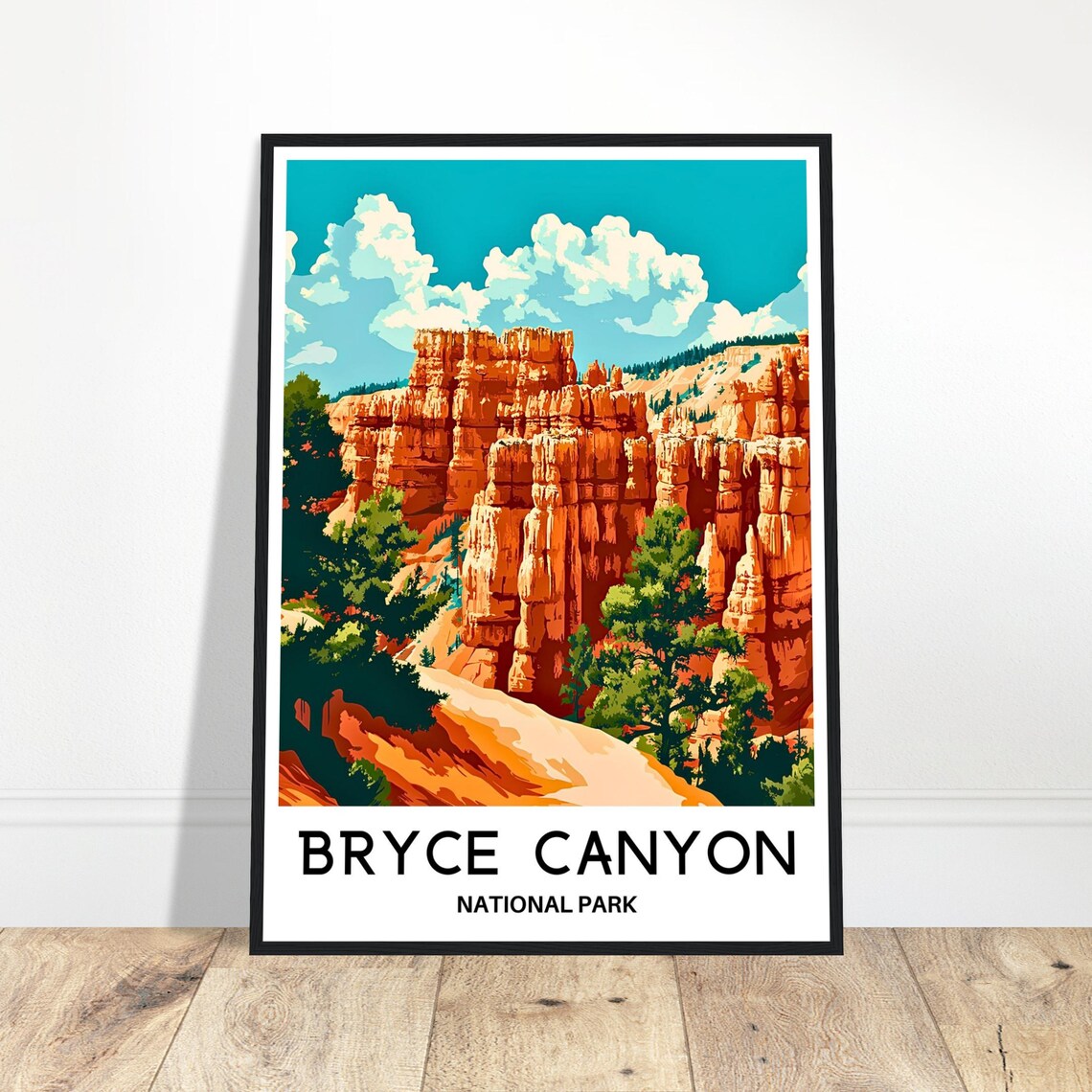 Bryce Canyon National Park Hoodoos Vintage Style Travel Poster